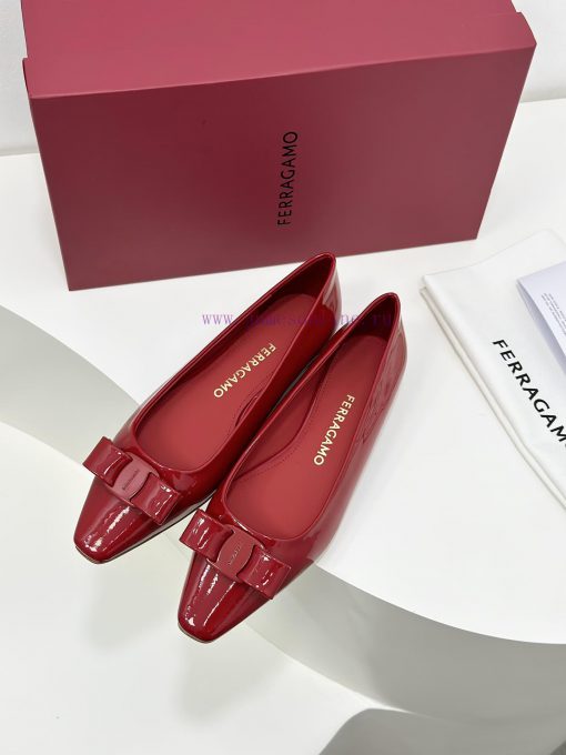 SF salvatore Ferraga * o Ferragamo's new vara patent leather bow small square toe single shojjwzgdp3 - Image 4