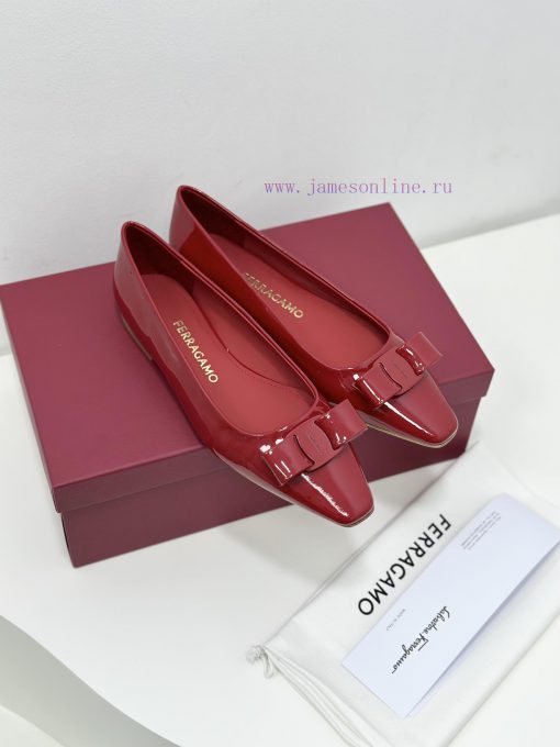 SF salvatore Ferraga * o Ferragamo's new vara patent leather bow small square toe single shojjwzgdp3 - Image 7