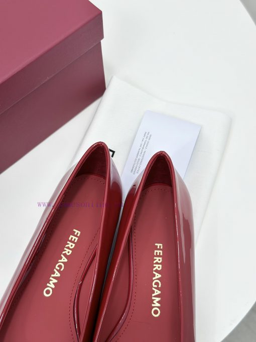 SF salvatore Ferraga * o Ferragamo's new vara patent leather bow small square toe single shojjwzgdp3 - Image 9