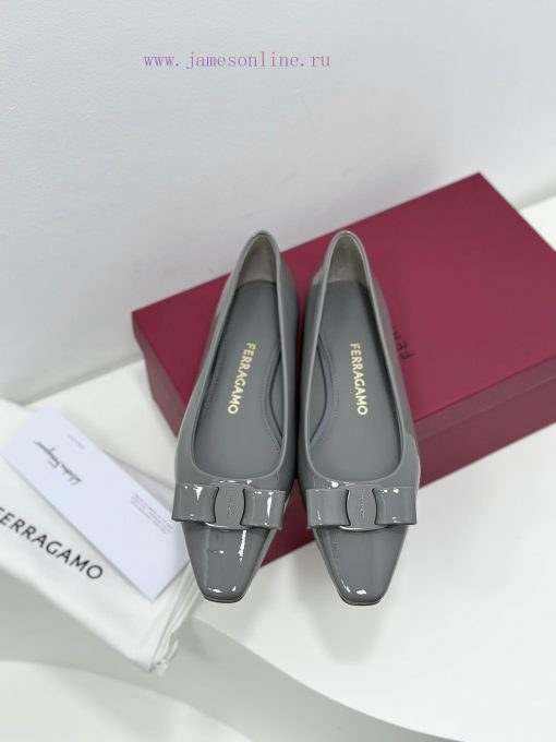 SF salvatore Ferraga * o Ferragamo's new vara patent leather bow small square toe single sho7u70y6yn - Image 8