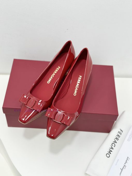 SF salvatore Ferraga * o Ferragamo's new vara patent leather bow small square toe single shomb20ntyy - Image 2