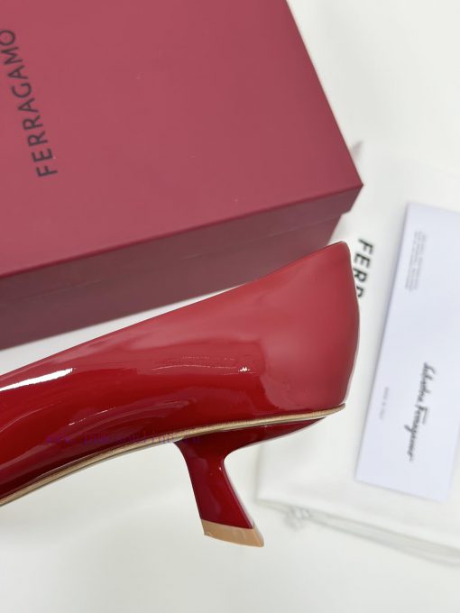 SF salvatore Ferraga * o Ferragamo's new vara patent leather bow small square toe single shomb20ntyy - Image 9