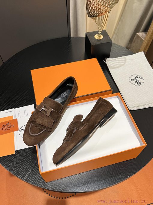 HERMES - Hermes Classic H-Button Single Shoes - Le Fu Shoes Collection Edition 11 Reproductiqsx7sgci - Image 6