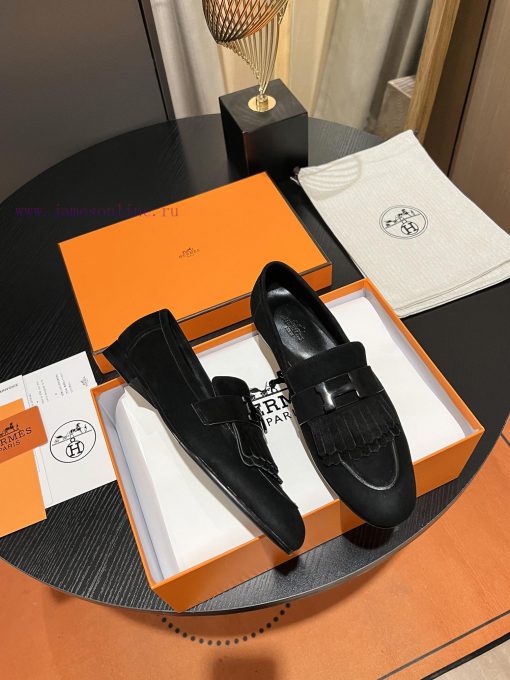 HERMES - Hermes Classic H-Button Single Shoes - Le Fu Shoes Collection Edition 11 Reproductiq3pccje0 - Image 4