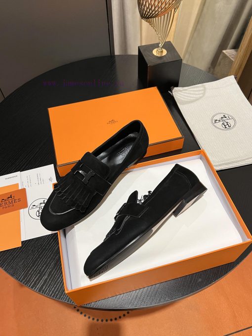 HERMES - Hermes Classic H-Button Single Shoes - Le Fu Shoes Collection Edition 11 Reproductiq3pccje0 - Image 5