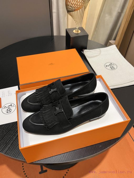 HERMES - Hermes Classic H-Button Single Shoes - Le Fu Shoes Collection Edition 11 Reproductiq3pccje0 - Image 6