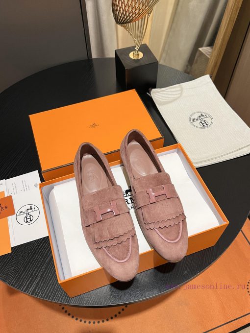 HERMES - Hermes Classic H-Button Single Shoes - Le Fu Shoes Collection Edition 11 Reproductixa3a0xyf - Image 2