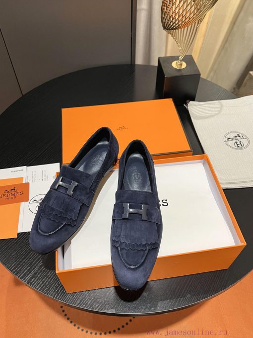 HERMES - Hermes Classic H-Button Single Shoes - Le Fu Shoes Collection Edition 11 Reproductiuxuyprdj - Image 3