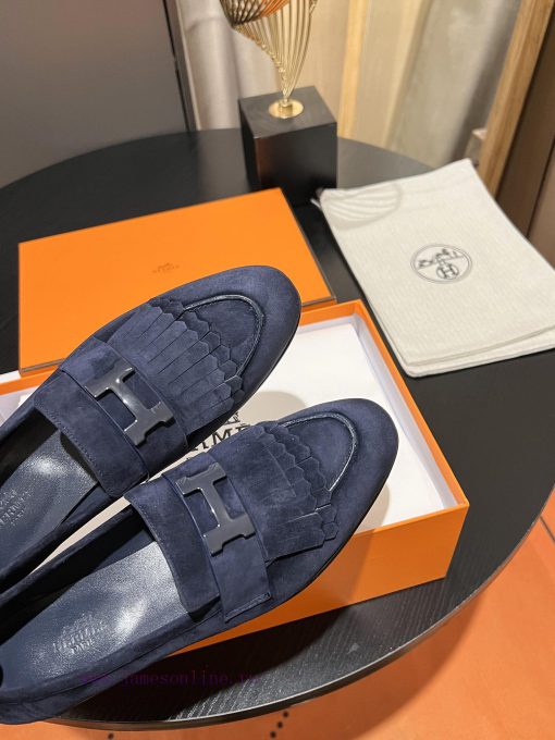 HERMES - Hermes Classic H-Button Single Shoes - Le Fu Shoes Collection Edition 11 Reproductiuxuyprdj - Image 9
