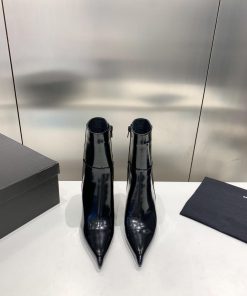 P00slp Saint Lauren * ysl Saint Laurent L pointed high-heeled short bootsImported open edge dkqaaygi