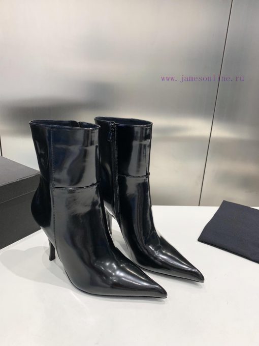 P00slp Saint Lauren * ysl Saint Laurent L pointed high-heeled short bootsImported open edge dkqaaygi - Image 4