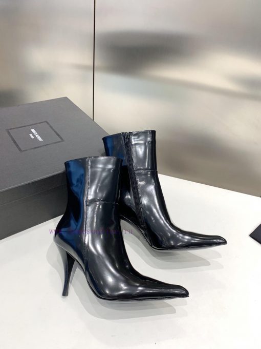 P00slp Saint Lauren * ysl Saint Laurent L pointed high-heeled short bootsImported open edge dkqaaygi - Image 6