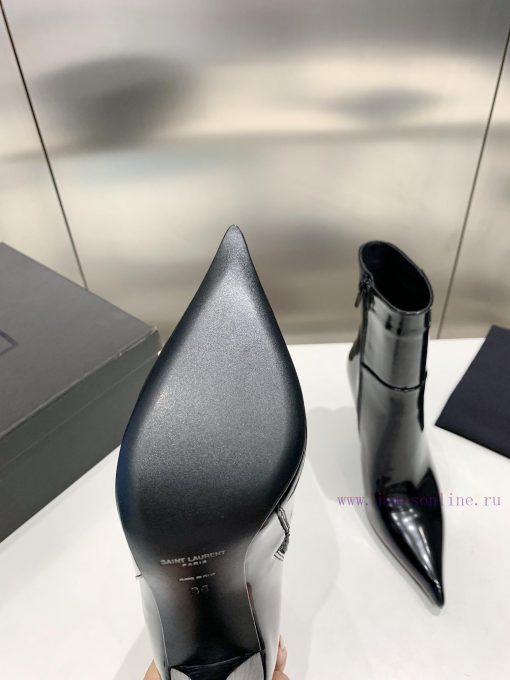 P00slp Saint Lauren * ysl Saint Laurent L pointed high-heeled short bootsImported open edge dkqaaygi - Image 10