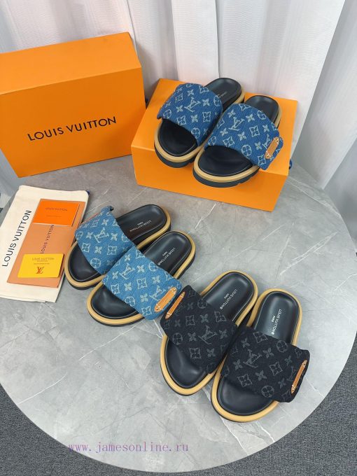 LV Lv brand L Home 2023 popular embossed logo embossed cool slippers. This Pool Pillow Comfo60votjyr