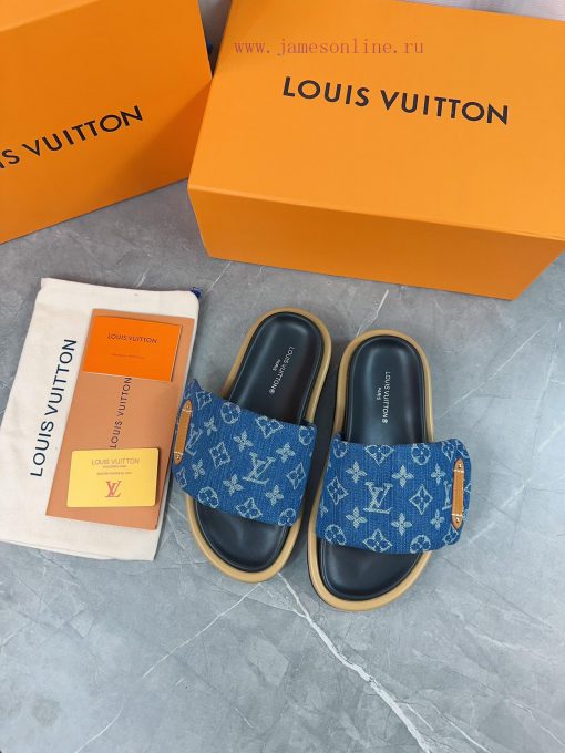 LV Lv brand L Home 2023 popular embossed logo embossed cool slippers. This Pool Pillow Comfo60votjyr - Image 3