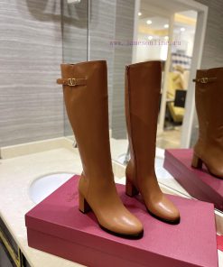 Valentino's new layout-Vintage brass distressed effect VLOGO SIGNATURE accessory - high boot6wd5bcxv