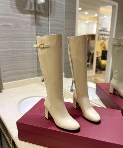 Valentino's new layout-Vintage brass distressed effect VLOGO SIGNATURE accessory - high boot5upktpv4