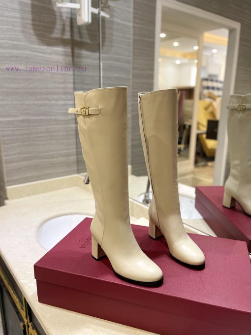 Valentino's new layout-Vintage brass distressed effect VLOGO SIGNATURE accessory - high boot5upktpv4
