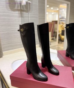 Valentino's new layout-Vintage brass distressed effect VLOGO SIGNATURE accessory - high bootoky9jsah