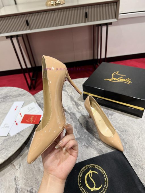 Classic patent leather single shoe style ︎ ️Classic KATE series 10cm high heels, glossy pate1mj2xade - Image 4