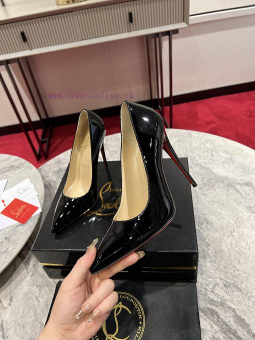 Classic patent leather single shoe style ︎ ️Classic KATE series 10cm high heels, glossy patesa4mcqtd - Image 5