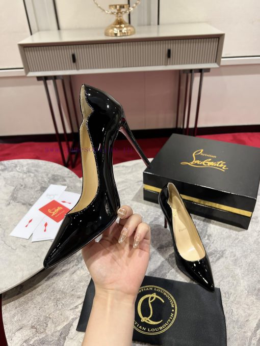 Classic Wave Shoes ∙ ꫛꫀ w ︎ ️Classic KATE series 10cm high heels, glossy patent leather brin323s8t03 - Image 4