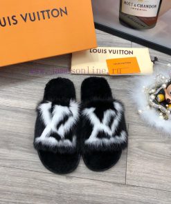 LV Home Limited Edition Full mink fur Home Hotel Slippers Fur SlippersThe entire shoe upper 3v8nyxjp
