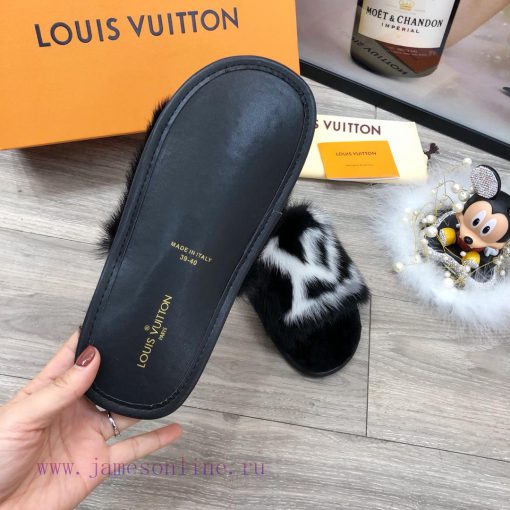LV Home Limited Edition Full mink fur Home Hotel Slippers Fur SlippersThe entire shoe upper 3v8nyxjp - Image 7