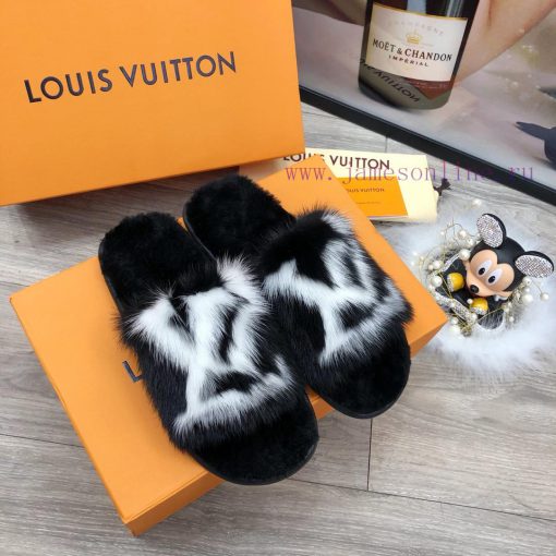LV Home Limited Edition Full mink fur Home Hotel Slippers Fur SlippersThe entire shoe upper 3v8nyxjp - Image 8