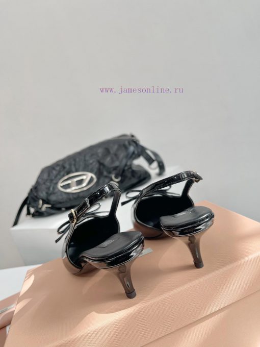 Miumiu 24/Spring/Summer Fashion Style Kitten and Square Head SandalsThe pointed end of the mliqqu64m - Image 6