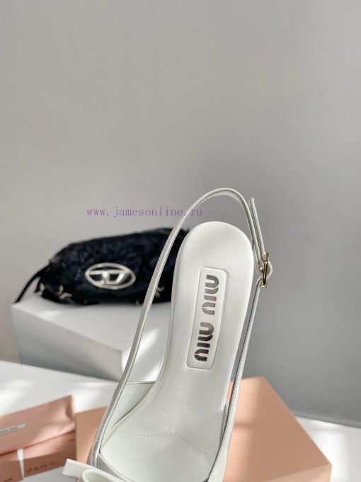 Miumiu 24/Spring/Summer Fashion Style Kitten and Square Head SandalsThe pointed end of the mme9zw5s4 - Image 6