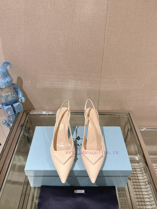 -24Ss Early Spring New Prada Stiletto Heel Back Air SandalsThis patent leather high-heeled sutcgn6tz - Image 2