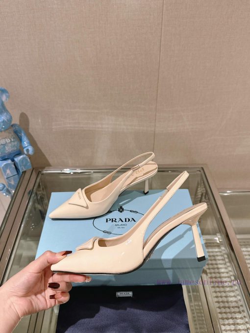-24Ss Early Spring New Prada Stiletto Heel Back Air SandalsThis patent leather high-heeled sutcgn6tz - Image 3