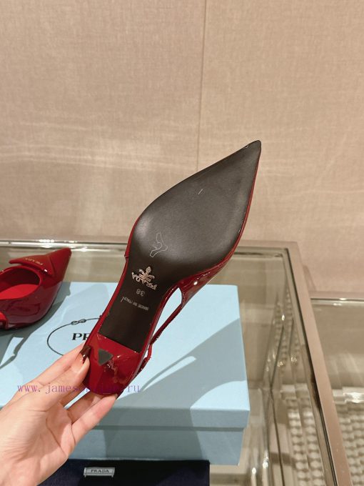 -24Ss Early Spring New Prada Stiletto Heel Back Air SandalsThis patent leather high-heeled sc9m971on - Image 10