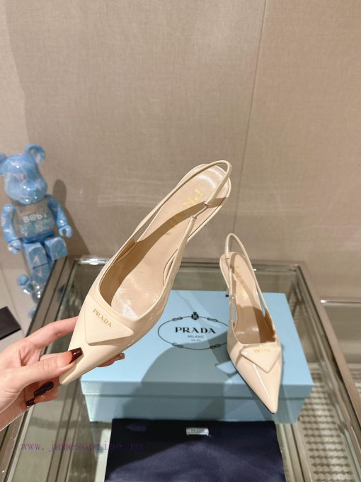 -24Ss Early Spring New Prada Stiletto Heel Back Air SandalsThis patent leather high-heeled sutcgn6tz - Image 5