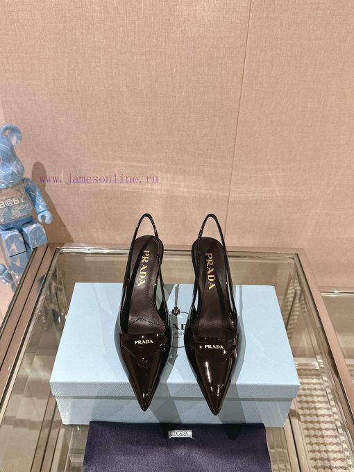 -24Ss Early Spring New Prada Stiletto Heel Back Air SandalsThis patent leather high-heeled sgyv123hs - Image 2