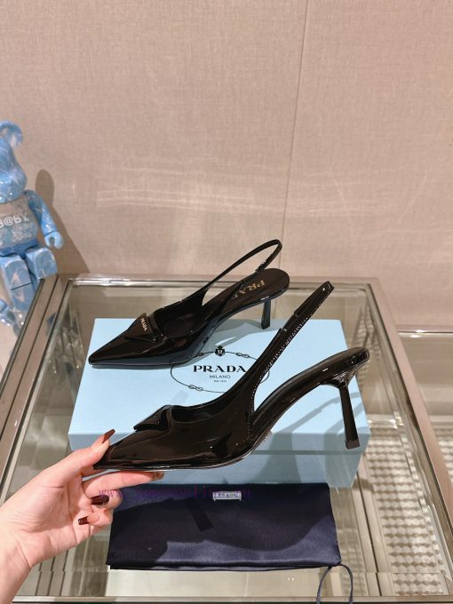 -24Ss Early Spring New Prada Stiletto Heel Back Air SandalsThis patent leather high-heeled sgyv123hs - Image 3