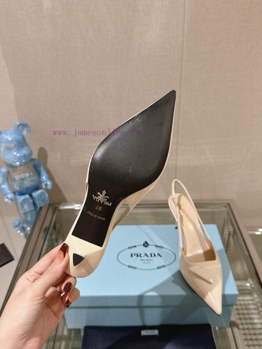 -24Ss Early Spring New Prada Stiletto Heel Back Air SandalsThis patent leather high-heeled sutcgn6tz - Image 10