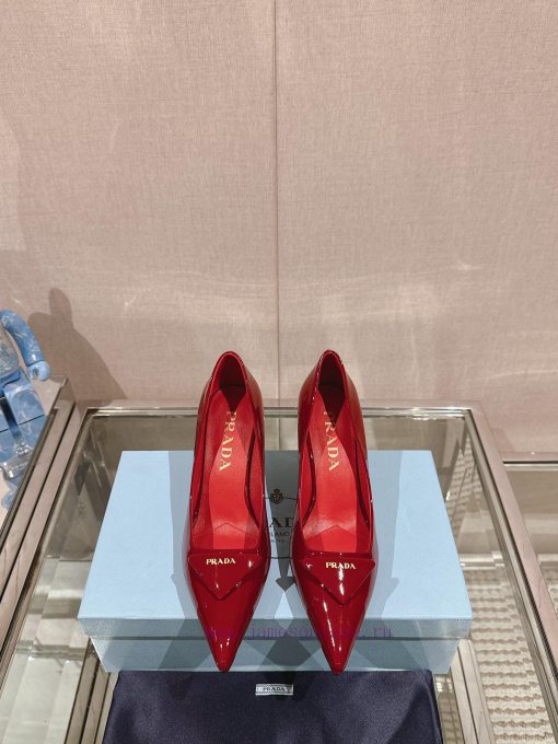 -24Ss Early Spring New Prada Stiletto ShoesThis patent leather high-heeled shoe presents a s6ze77e54 - Image 2