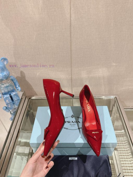 -24Ss Early Spring New Prada Stiletto ShoesThis patent leather high-heeled shoe presents a s6ze77e54 - Image 6