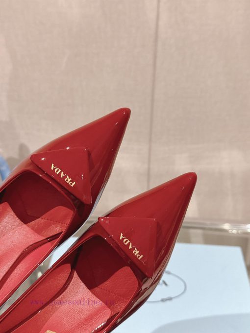 -24Ss Early Spring New Prada Stiletto ShoesThis patent leather high-heeled shoe presents a s6ze77e54 - Image 7