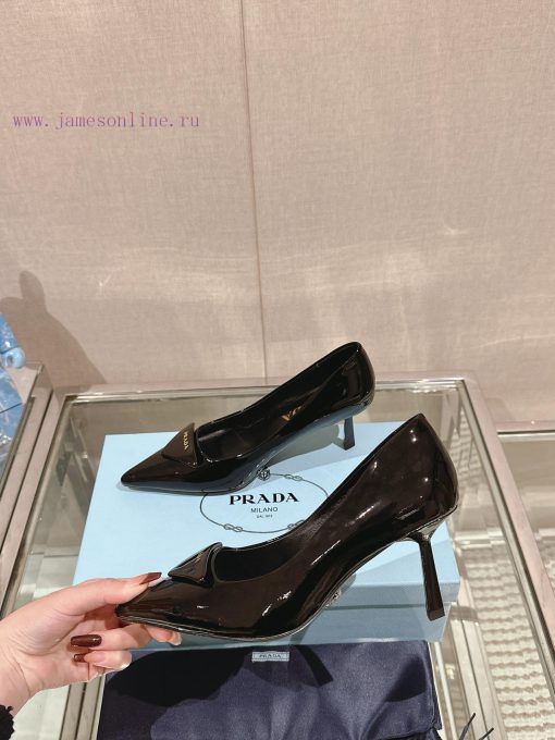 -24Ss Early Spring New Prada Stiletto ShoesThis patent leather high-heeled shoe presents a snz0k5lau - Image 6