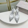 Jimmy Ch * o's new Y-shaped high-heeled fishmouth sandals/mesh studded pointed single shoes/npaiygr8