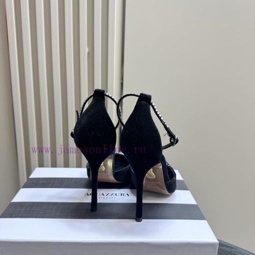 AQUAZZURA 24 Spring/Summer New Collection asCrystal high heels with adjustable ankle strap ahnia0d3z - Image 4