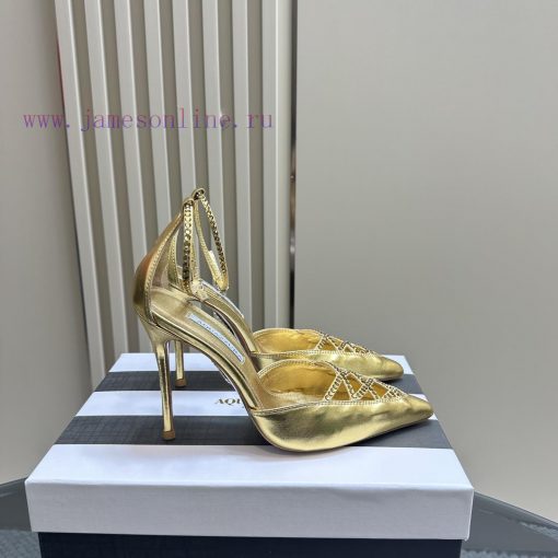 AQUAZZURA 24 Spring/Summer New Collection asCrystal high heels with adjustable ankle strap aymak9zp8 - Image 3