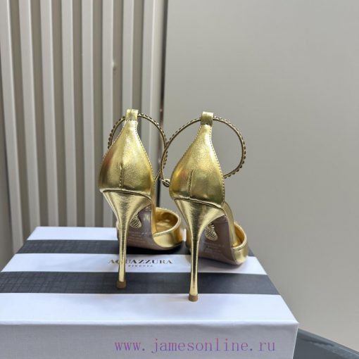 AQUAZZURA 24 Spring/Summer New Collection asCrystal high heels with adjustable ankle strap aymak9zp8 - Image 4