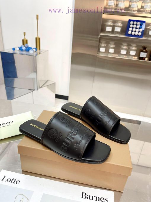 New Product Launch ️ Burberry Flat Slippers Channel Goods Vulcanized One Step Stepping Burbe241npbp2 - Image 4