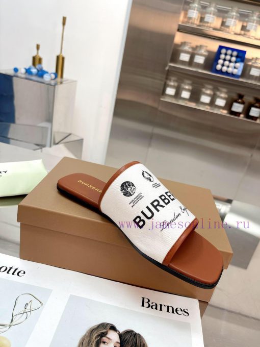 New Product Launch ️ Burberry Flat Slippers Channel Goods Vulcanized One Step Stepping Burbewfo0ho2o - Image 6