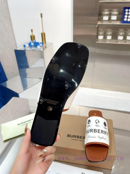 New Product Launch ️ Burberry Flat Slippers Channel Goods Vulcanized One Step Stepping Burbewfo0ho2o - Image 8