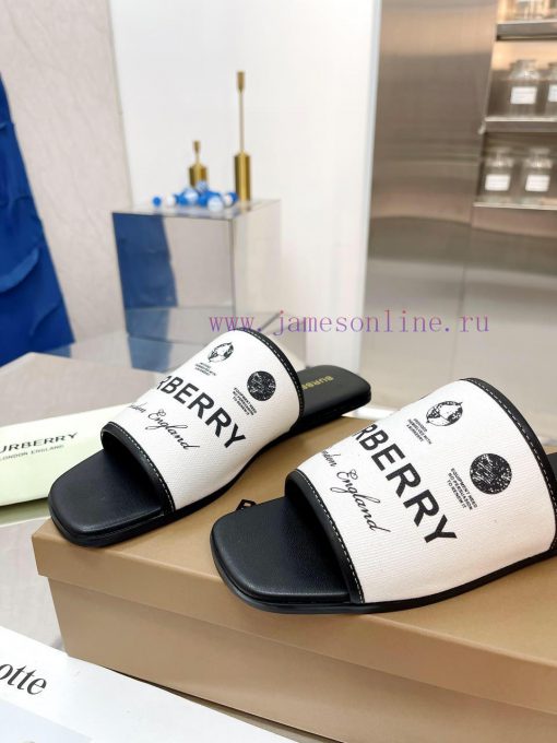 New Product Launch ️ Burberry Flat Slippers Channel Goods Vulcanized One Step Stepping Burbefugh5lvs - Image 4